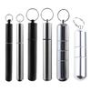Stylish Cigarettes Container with Keychain Portable Cigarettes Holder Aluminum Metal Cigarettes Storage Tube for Men