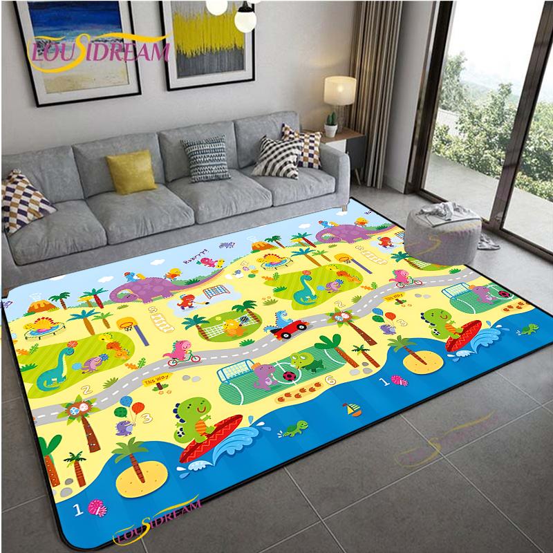 Alfombra Road Traffic Rout Map Carpet Living Room Sofa Coffee Table Bedroom Rugs Kitchen Kid Play Anti-slip Floor Mat Home Decor