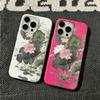 Ink Lotus Matte Silicone Case For Iphone 13 12 11 16 15 14 17 Pro Max Anti-Fingerprint Ultra Thin Cover