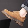Casual men's thick soled leather shoes Fashionable minimalist design style Outdoor leisure walking office party youth shoes