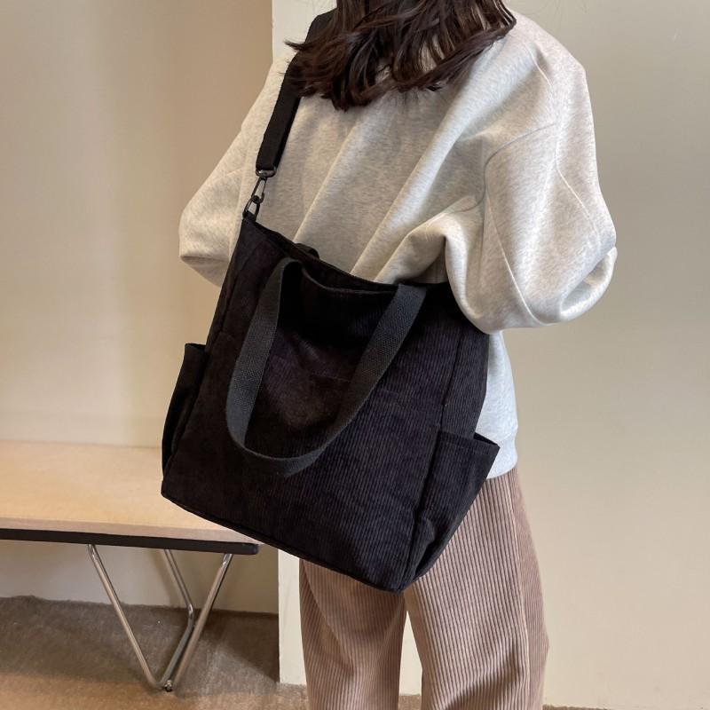 Corduroy Bag Women With Large Capacity 2026 New All-matching Single-shoulder Diagonal High-end Commuting Tote