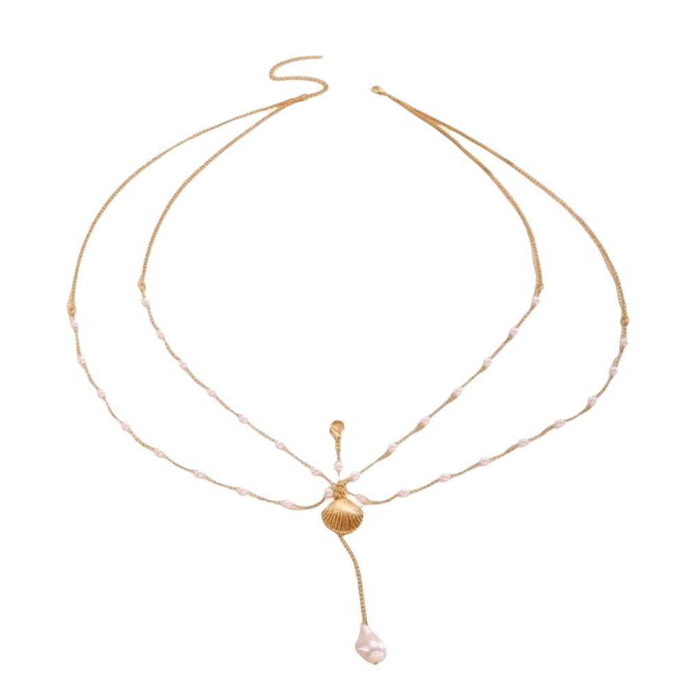 Seashell Starfish Body Chain Pearl Boho Chest Chain Inspired Pendant Belly Chain  Women Shell