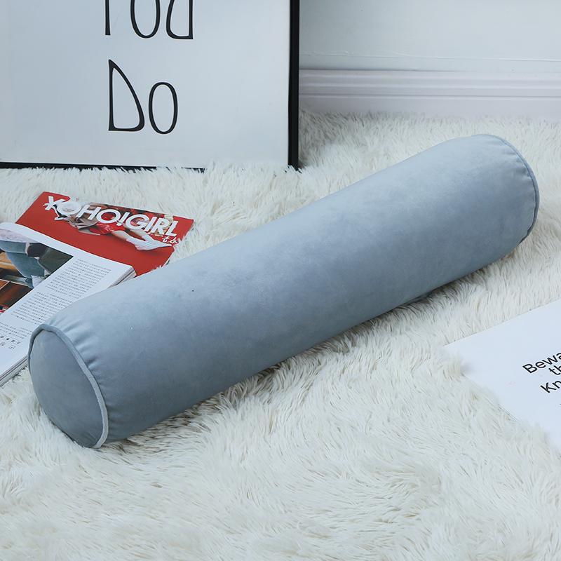 Soft Velvet Cylindrical Pillow Cover Round Bolster Long Cusion Pillow Case Neck Back Rest for Living Room Bed Sofa Decor