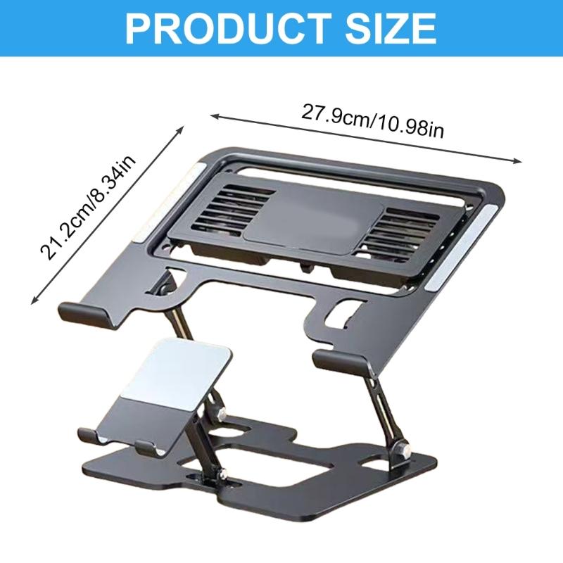Adjustable Laptop Phone Cooling Stand 2 in 1 Foldable Laptop Tablets Holder For Laptop Ergonomic Adjustable Laptop Stand