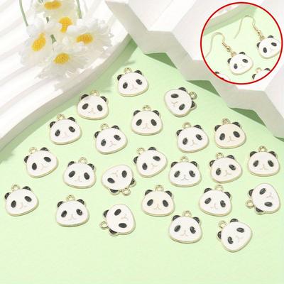 6/12/20 Stück Legierungsmaterial Schwarz und Weiß Tieranhänger Panda Schmuck Tai Chi Yin Yang Fisch Anhänger DIY Ohrringe Armband Halskette