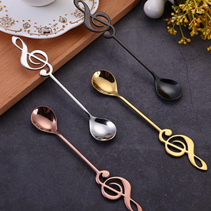 Stainless Steel Musical Notes Coffee Spoon Stirring Cup Spoon Music Stick Ice Cream Spoon Kitchen Tool Spoon Accessories