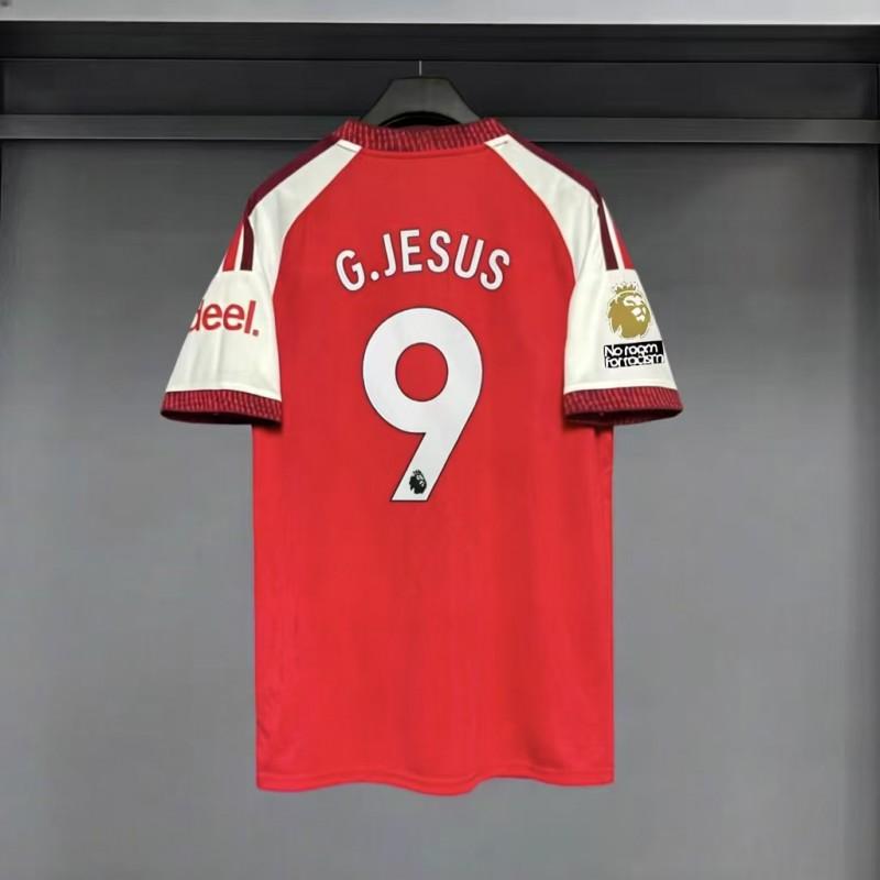 Mens Short Sleeve Football Jersey Premium Fan Edition Striped Design Arsenal Home Match Support