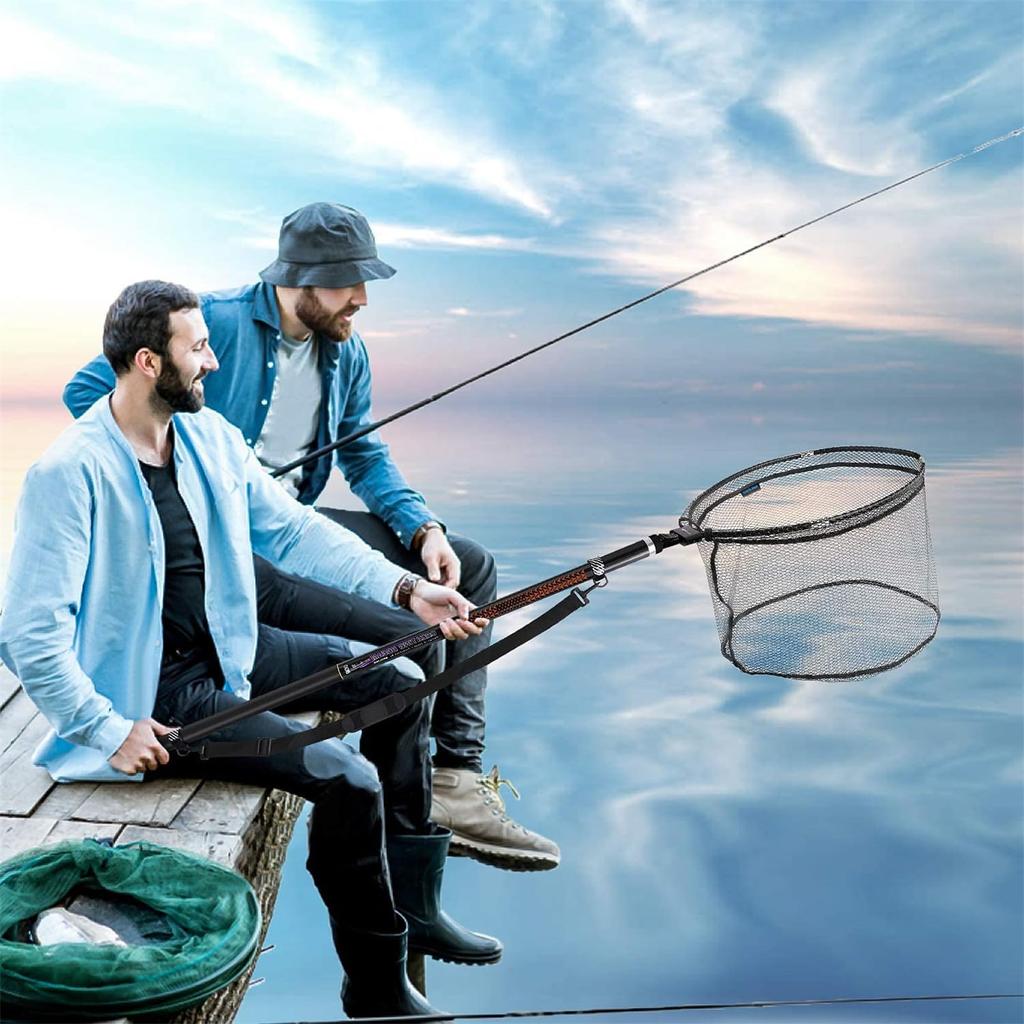 SANLIKE Landing Stretchable Fishing Net Carbon Fishing 9 Belt Easy to Mountain Offshore Rocky 700 Net, Set, Net, Levels, Included, Carry, Stream,