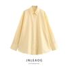Jnleaog Autumn New Women's Clothing Fashion Style Stylish Stripes Cotton Poplin Long Sleeves Lapel Shirt