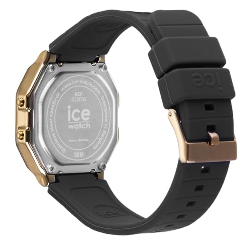 Authorized Dealer [Ice Watch] Ice Watch Digital Wristwatch for Women 022063 ICE Digit Retro Black Silver Small