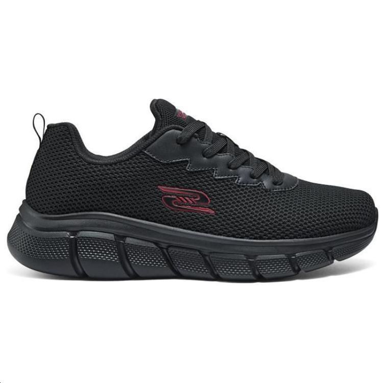 Skechers Comfortable Lace-Up Shock Absorbing Breathable Low-Top Running Shoes Men sneakers Black 118106-BBK