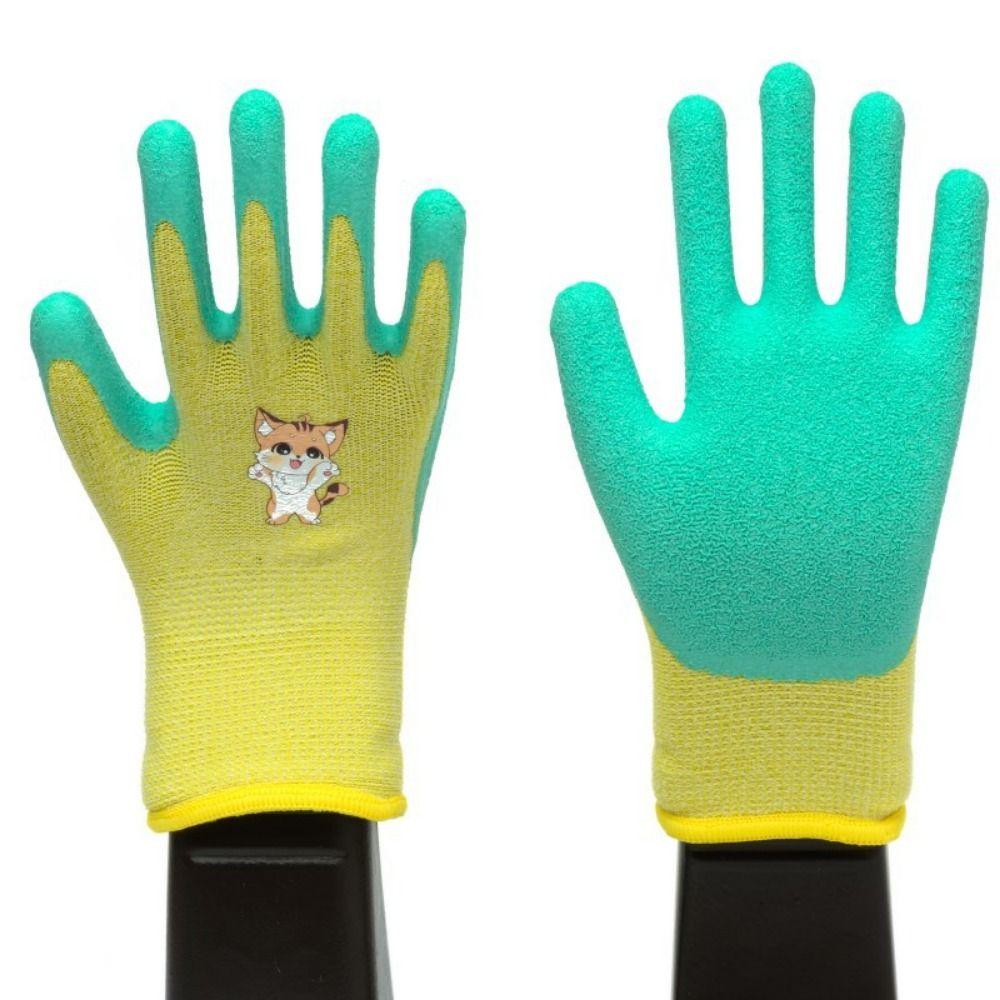 Cartoon Animal Kids Work Gloves Multi-purpose Latex Coated Gloves Durable Gardening Glove  Unisex