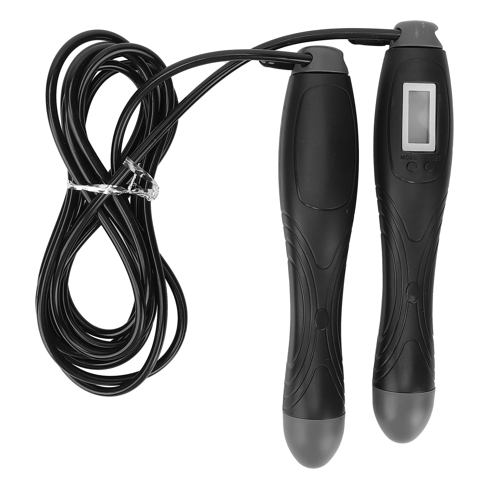 

Скакалка, интеллектуальный подсчет, регулируемая длина, стальной трос для фитнес-тренировок Black