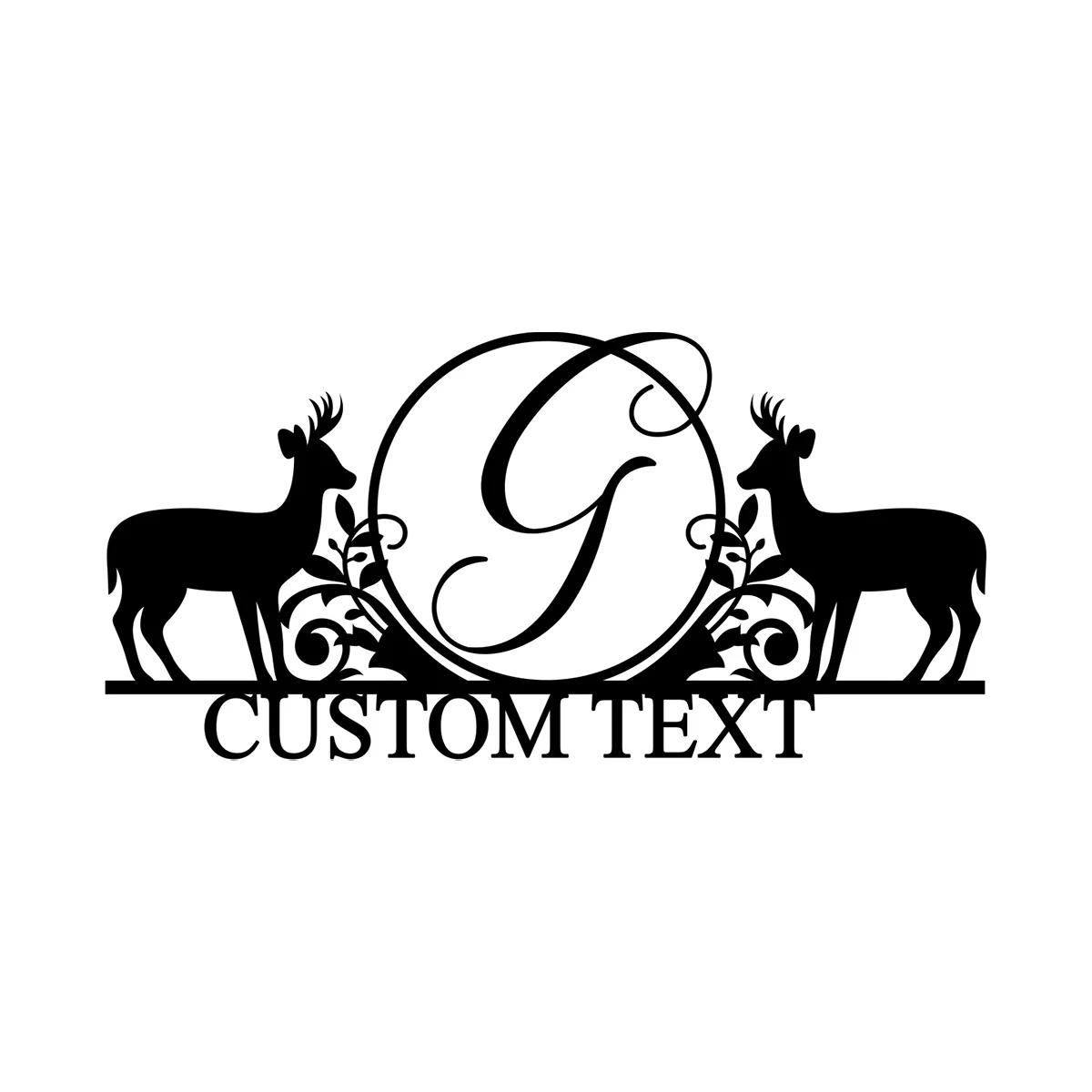 Metal Deer Family Address Sign Personalized House Number Plaque Custom Laser Cut Outdoor Rustic Home Decor чёрный