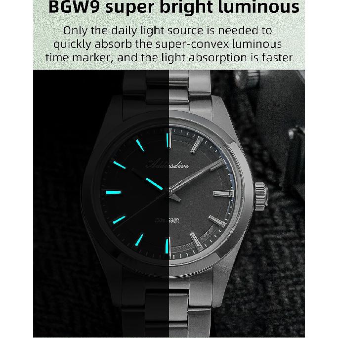 ADDIESDIVE Hot Sale AD2066 Quartz Watch Simple Waterproof Wristwatch Bubble Mirror Pot Cover Glass Stainless Steel Men's Watches