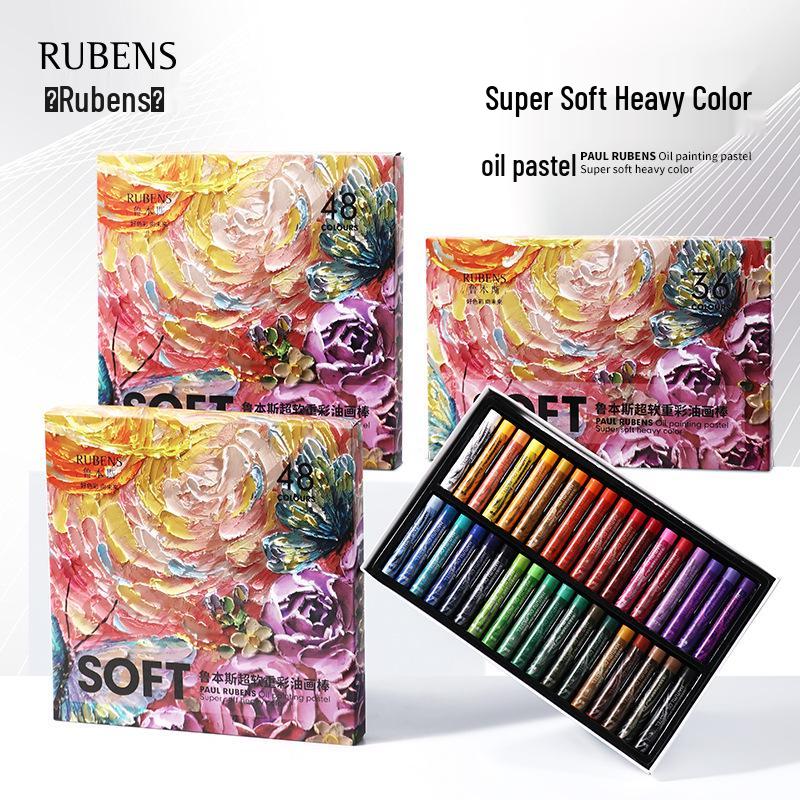 Rubens Washable Oil Pastels for Children: Soft Crayons in 24, 36 Heavy, and 48 Macaron Colors