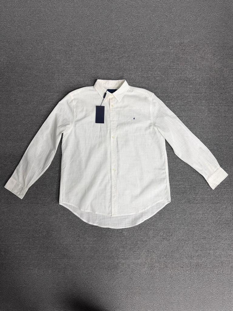 Raf Cotton and Linen Long Sleeve Shirt with Horse Embroidery - Classic Lapel, Old Money Style, New Arrival for Spring, Autumn, Summer