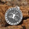Nordic Tree of Life Pendant Viking Rune Necklace Antique Bronze Silver Jewelry Gift for Men Women