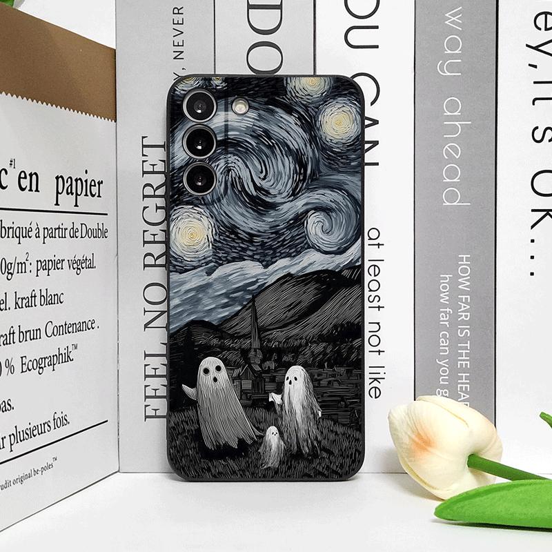 Abstract Art Funny Ghost Pattern Phone Case for Samsung Galaxy A56 A42 A14 A55 A16 A54 A36 A53 A52 A51 A06 A04 5G Soft Cover Y2K