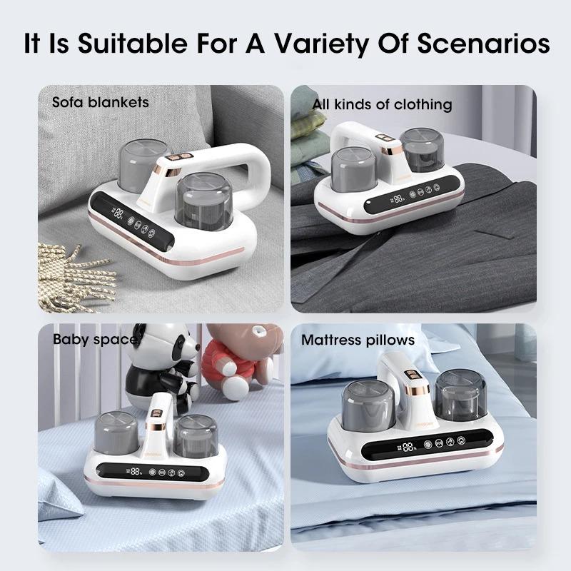 Handheld Intelligent UV Mite Killer Vacuum Cleaner with Strong Beating Sterilizer for Bed Sofa Mattress Carpet Household