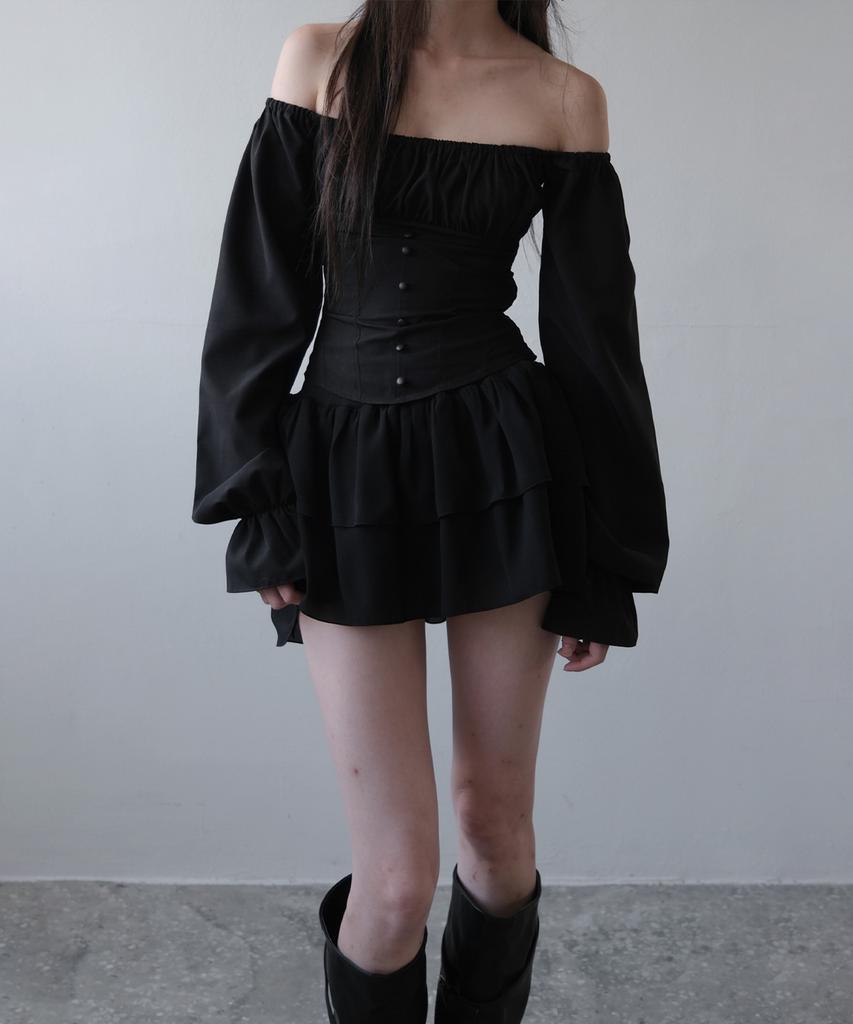 IODAM Lilia Corset Blouse (Black)