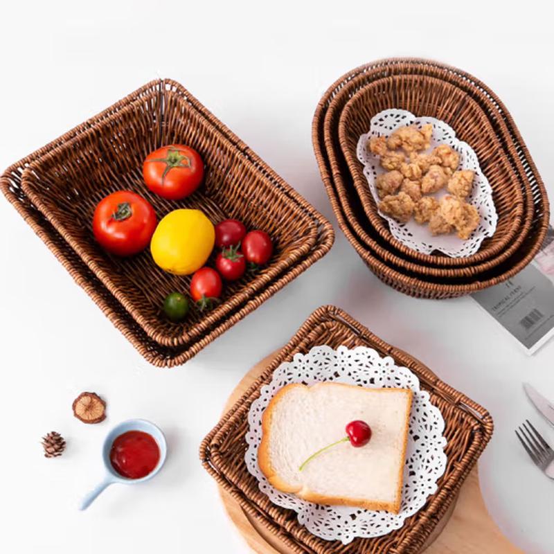 SIFAR Rattan-Style Square Storage Baskets (5-Pack)