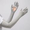 Non-slip Ice Silk Arm Sleeve Solid Color Sunscreen Sleeve Gloves Thin Long Sleeve  Outdoor