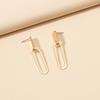 Geometric C-shaped Earrings: European & American Style with Exaggerated Circles for Women