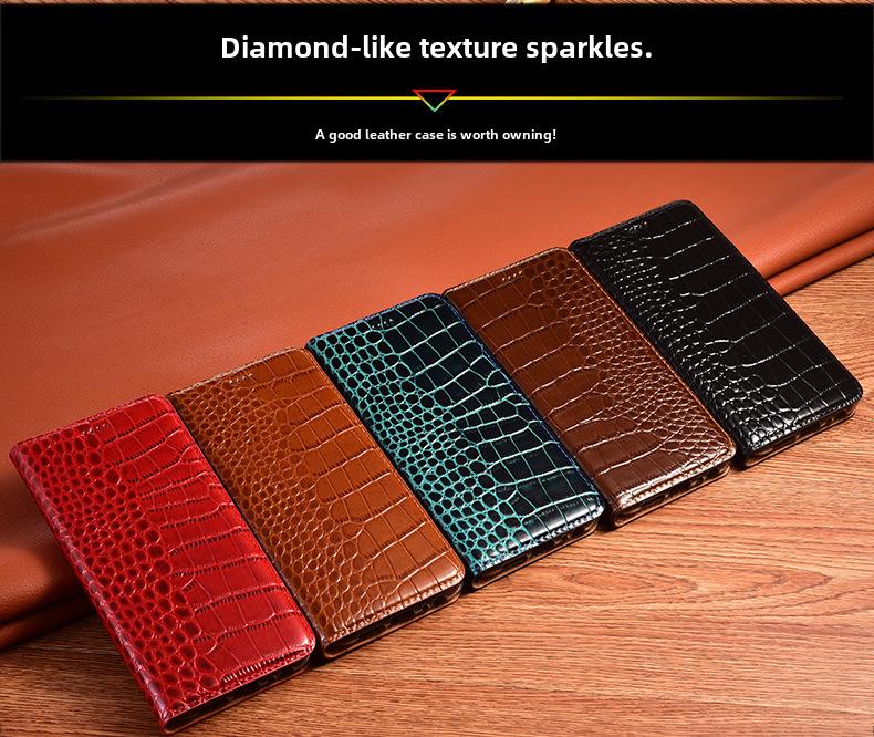 Pokrowiec z klapką z prawdziwej skóry dla Apple iPhone 15 Pro, 14 Plus, 13 Pro Max i 12 Mini.