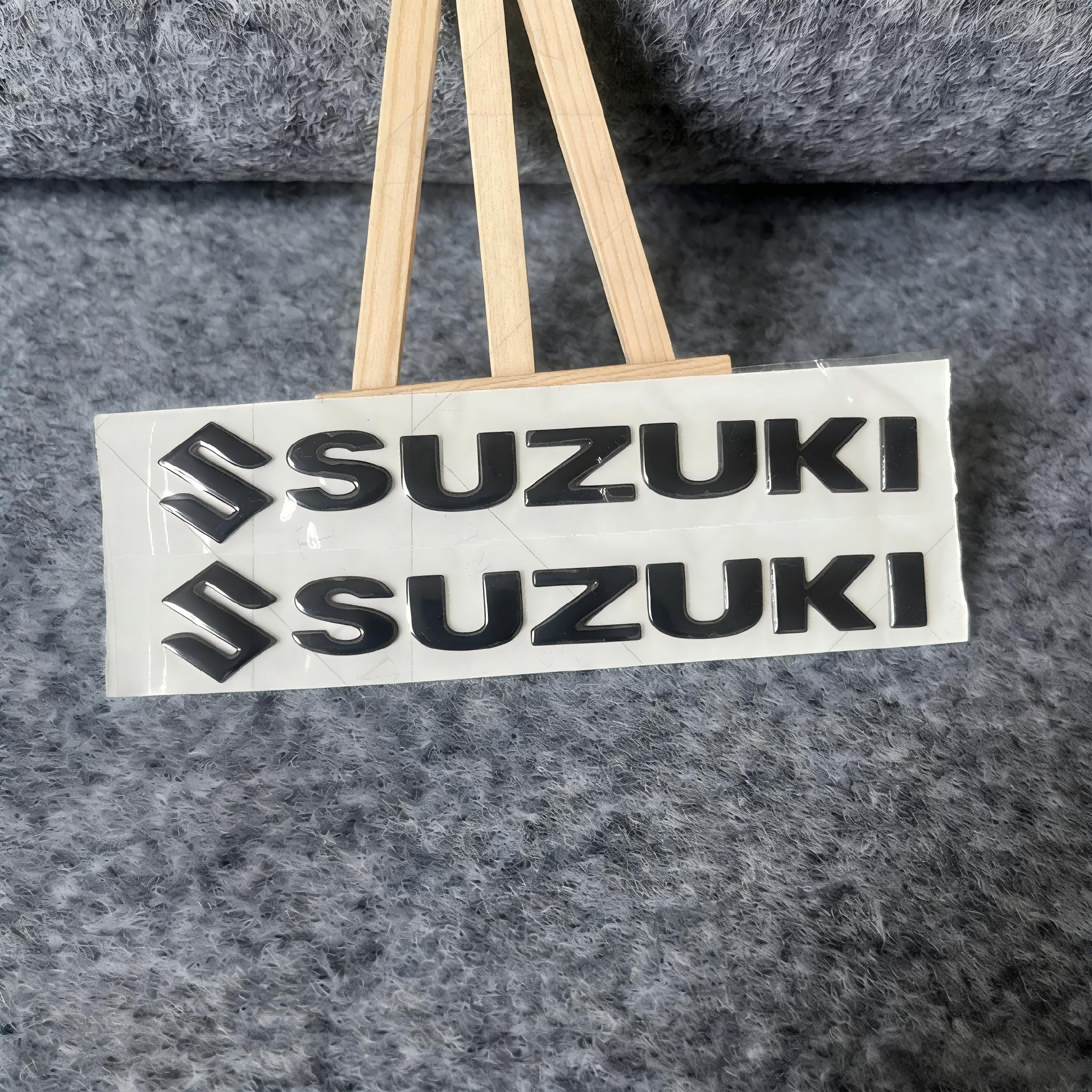 

3D Suzuki Logo Motorcycle Sticker Letter Styling Label Emblem Gas Cover Protection Accessories Fuel Tank Pad Decoration Decals 18x2cm чорний