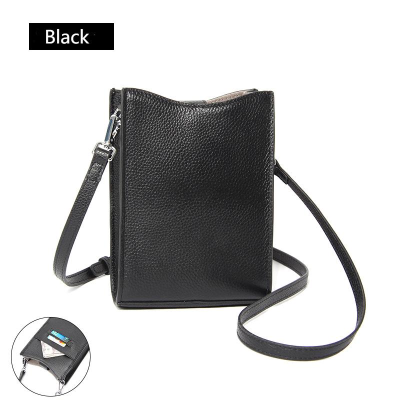 

Японская сумка для мобильного телефона из натуральной кожи, новая простая сумка через плечо чёрный
