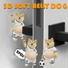 2Pcs 3D Shiba Inu Dog Belly Pinching Stickers Creative Cartoon Stress Relief Stickers Decoration For Phone Notebook Gifts