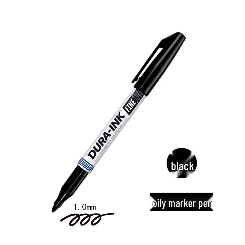DURA-INK Eco-Friendly Silver Black Oil-Based Waterproof Marker, Quick-Drying 1mm Industrial Pen
