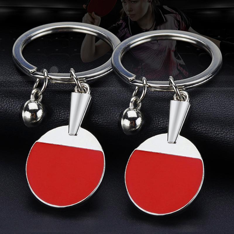 Sport Ping Pong Table Tennis Ball Keychain Creative Ping Pong Bat Key Ring Keychains Car Key Chain Souvenir Gift