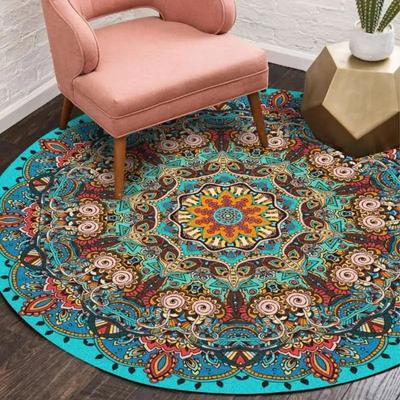 Amerikanischer Ethnischer Böhmischer Runder Teppich Wohnzimmer Schlafzimmer Dekorieren Couchtisch Teppich Hängekorb Bürodrehstuhl Matte