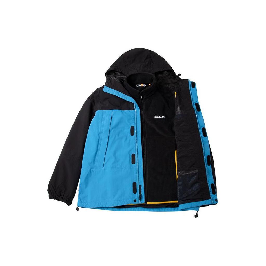 Timberland Color Block Outdoor Mountain Warm Fleece Three-In-One Jacket Men Jackets Blue Black A5Z11-DA6