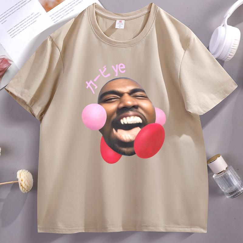 Funny Kirbye Graphic TShirt Kanye Parody Meme T Shirt Women Casual Cotton Comfortable T Shirts Soft Short Sleeve Male Clothing