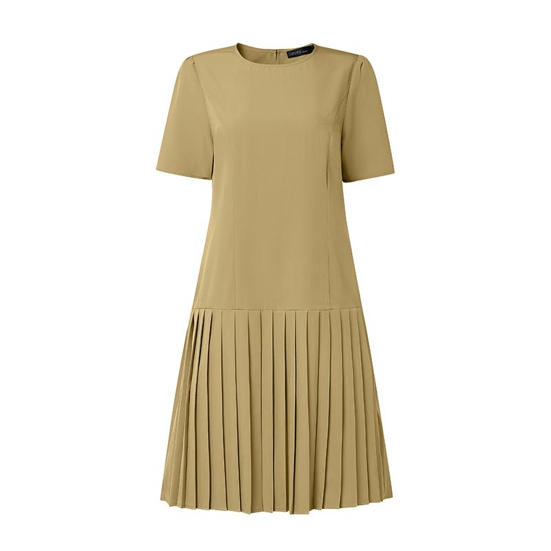 ZANZEA Lässiges Sommerkleid mit Rundhalsausschnitt und kurzen Ärmeln für Damen