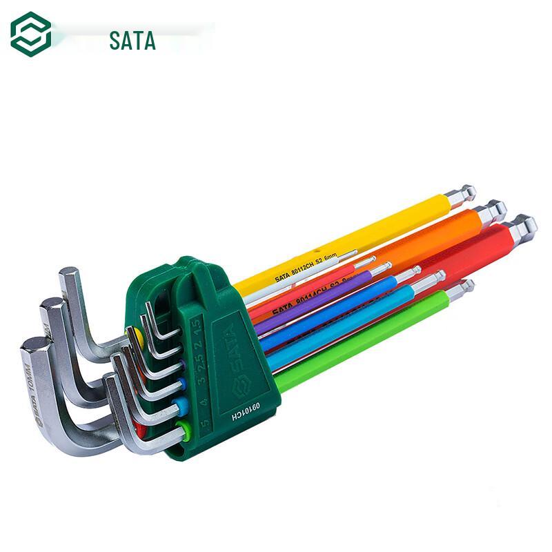 SATA 9-Piece Extra Long Ball-End Hex Key Wrench Set 9-Piece