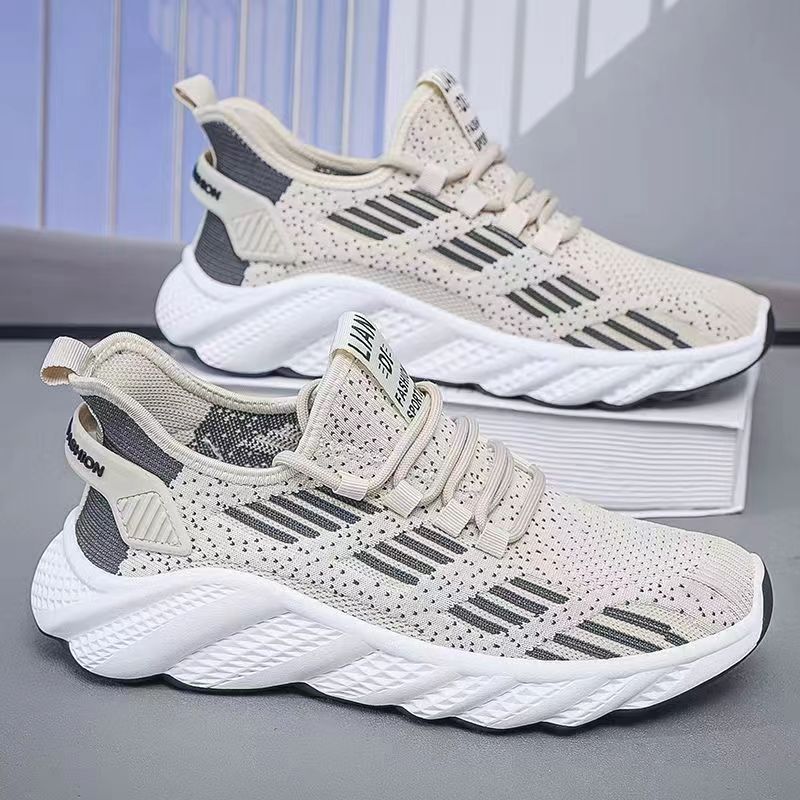 

Fashion Spring and summer new mesh breathable men s shoes, thin, anti slip and wear-resistant running sports and leisure shoes 39 покинуть белый