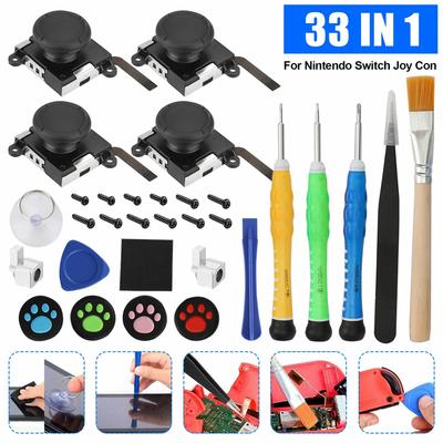 חבילה של 4 החלפת ג'ויסטיק Joycon ג'ויסטיק אנלוגי תלת-ממדי כיסויי חיישן לאגודל שמאל/ימין עבור בקר Nintendo Switch Joy Con