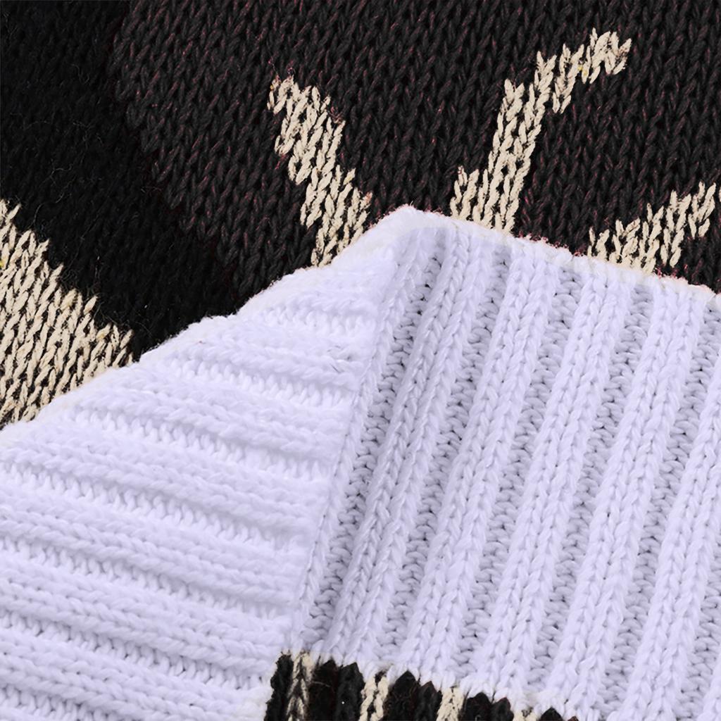 Women's Fashion Round Collar Christmas Long Sleeve Head Sweater Knitted Sweater