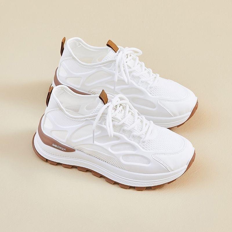 Sommer Netzschuhe Damen atmungsaktiv hohl dünn Sportschuhe vielseitige kleine weiße Schuhe Forrest Gump Damenschuhe lässige höhenvergrößernde Schuhe