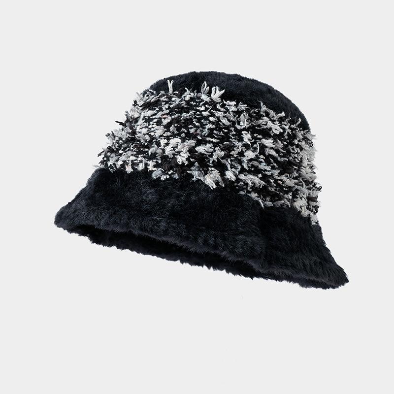 Women's Autumn and Winter New Plush Knitted Wool Hat In Winter Warmth and Thickened Fisherman's Hat Versatile Face Showing Small Basin Hat