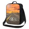 Motorcycle Ride Route 66 Insulated Lunch Bags for US Numbered Highways Resuable Thermal Cooler Food Lunch Box Work School Travel