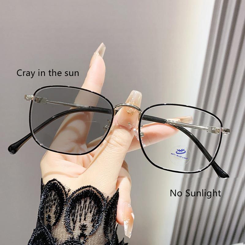 New Style Lightweight Photosensitive Reading Glasses Anti-blue Light HD Color-changing 011
