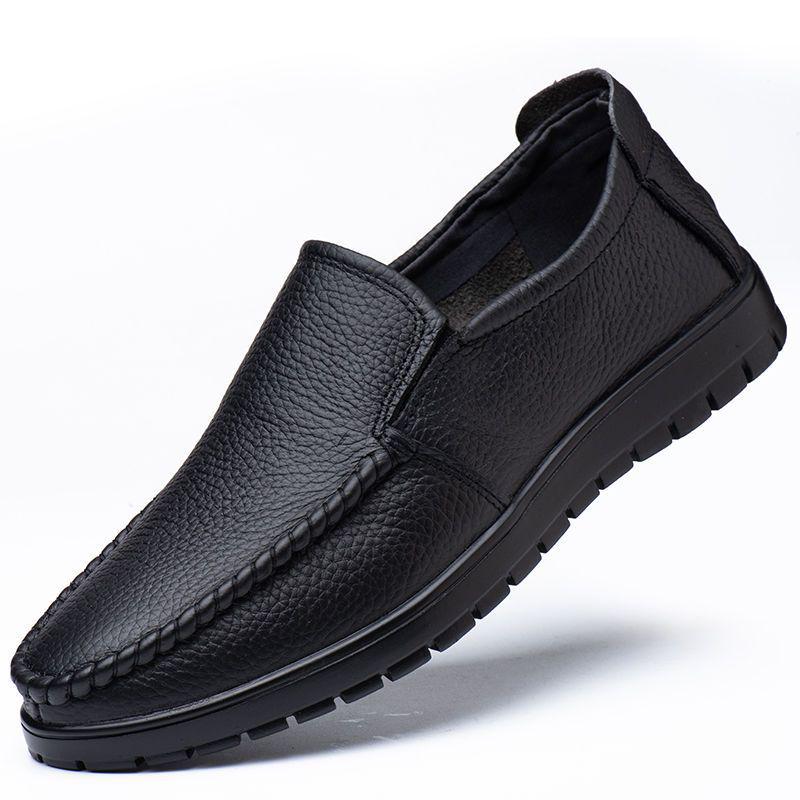 

Мужские черные туфли в стиле бизнес-кэжуал из натуральной кожи - Мягкая подошва, Дышащая коровья кожа, Идеально подходят для осени, Идеальны для пап среднего и старшего возраста 42