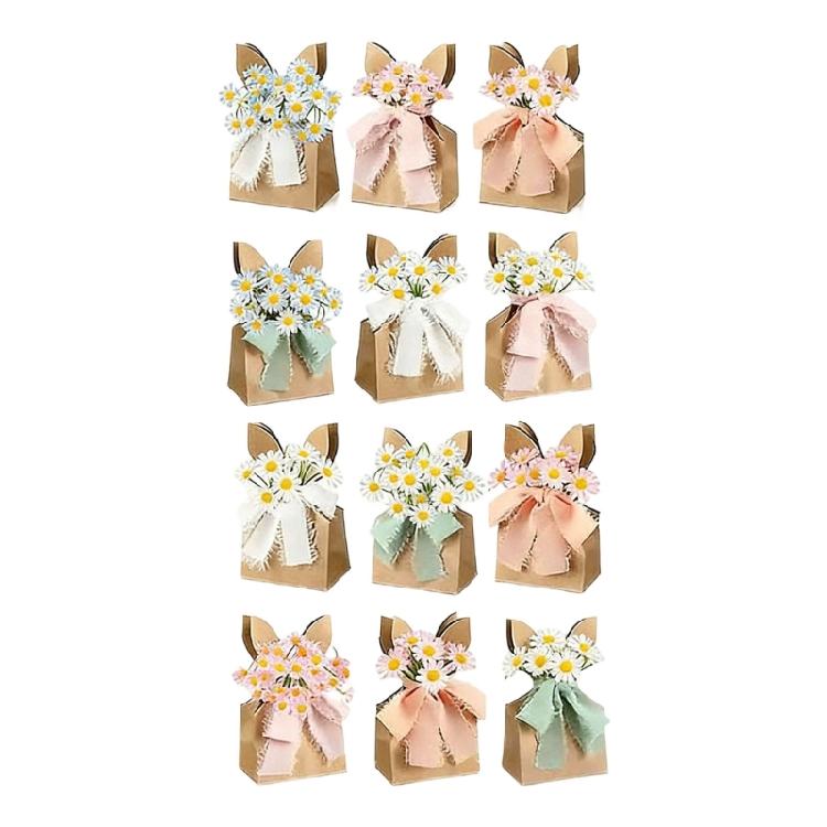 

12Pcs Easter Gift Boxes with Decorative Ribbon Recyclable Paper Easter Eggs Container for Candy Desserts Holder Case