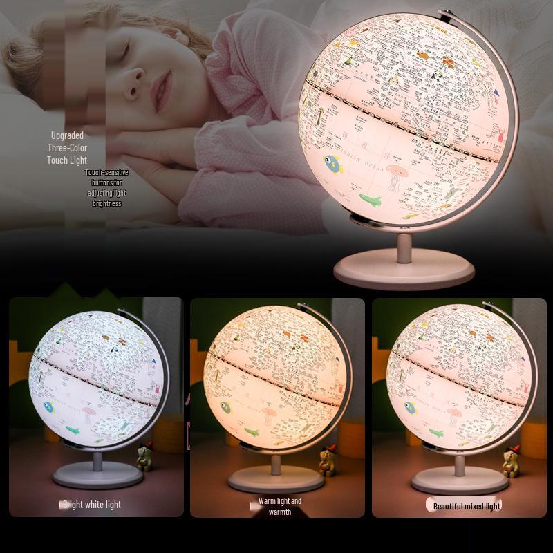 Princess Pink Gemini Globe AR Desk Lamp - Creative Birthday & New Year Gift for Kids.