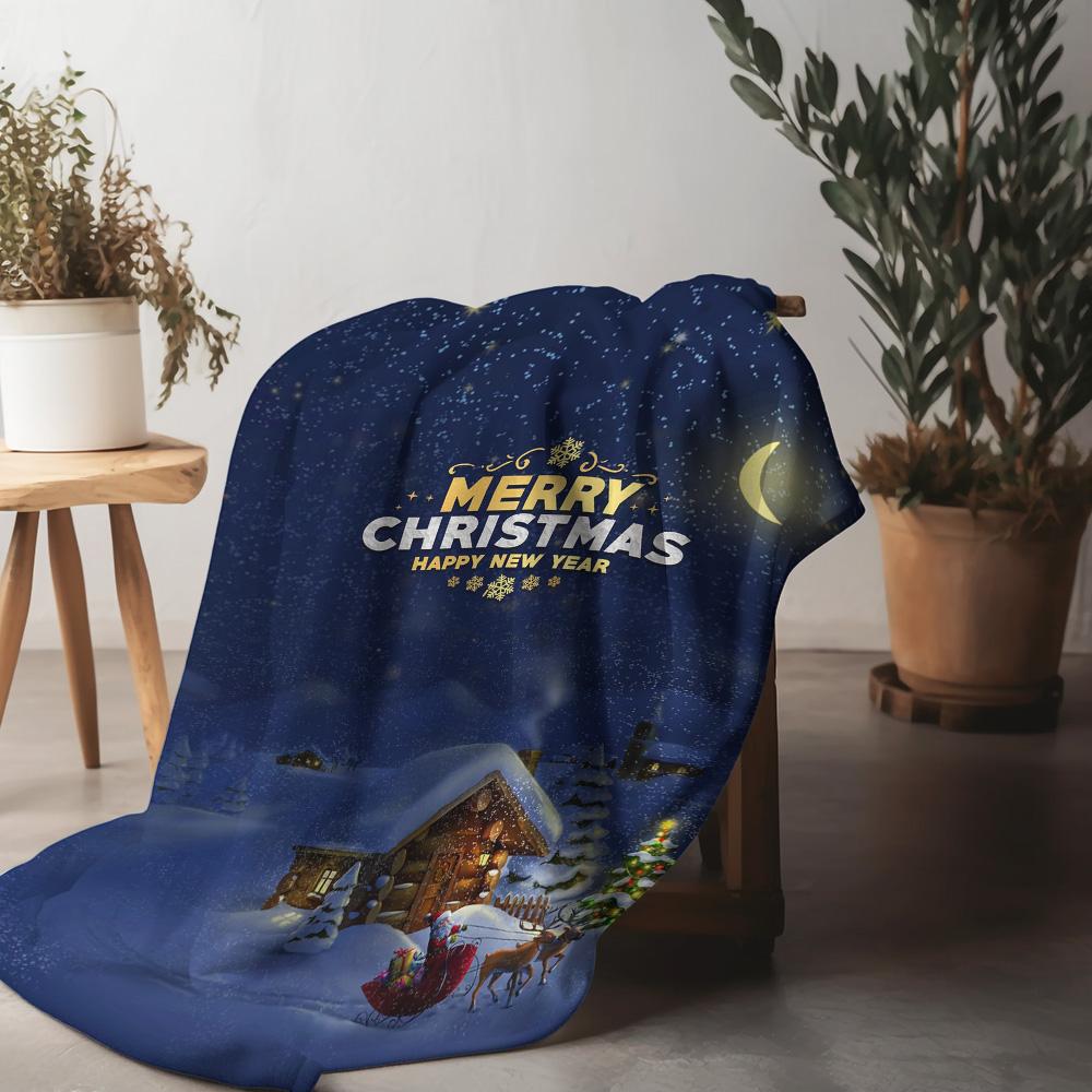 Tuniu Christmas Snowflake Fleece Blanket Cozy Sofa Bed Throw Warm Winter Decorative Gift 75x90cm